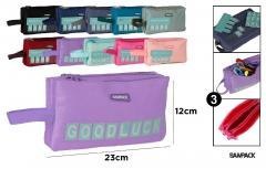 Piórnik trzykomorowy z uchwytem MIX