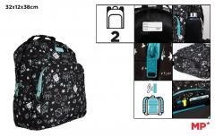 Plecak dwukomorowy Kosmos czarny 32x12x38cm