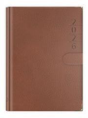 Terminarz 2026 B6 lux z zapinką brązowy