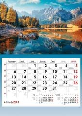 Kalendarz 2026 ścienny Górskie jezioro