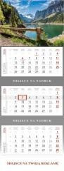 Kalendarz 2026 ścienny trójdzielny Górskie jezioro
