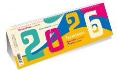 Kalendarz 2026 poziomy ze spiralką kolory