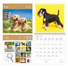 Kalendarz 2026 ścienny 30x30 Psy HELMA