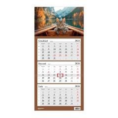 Kalendarz 2026 trójdzielny Lux Kot w łódce HELMA