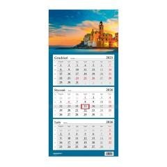 Kalendarz 2026 trójdzielny Zachód słońca HELMA