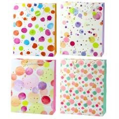 Torba prezentowa 32x26x10cm Kropki pastel MIX