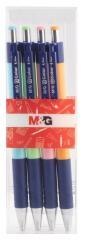 Długopis pstrykany 0.7mm nieb 4szt M&G