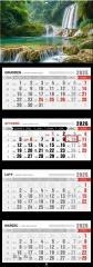 Kalendarz 2026 czterodzielny premium wodospad