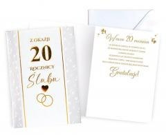 Karnet Rocznica ślubu 20