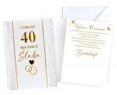Karnet Rocznica ślubu 40