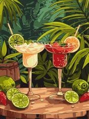 Malowanie po numerach - Egzotyczne drink 30x40cm