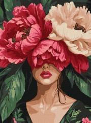 Malowanie po numerach - Tajemnicze piwonie 30x40cm