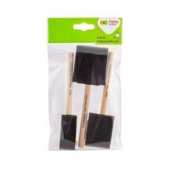 Pędzel gąbkowy płaski 3szt HAPPY COLOR