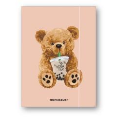 Teczka A4+ z gumką Teddies&Miś Boba Tea