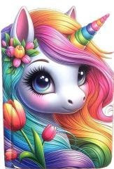 Notatnik ozdobny 95x140/64K gładki TW Jednorożec