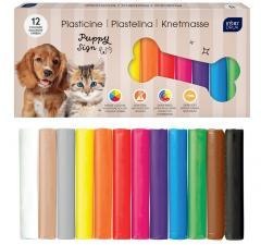 Plastelina 12 kolorów Puppy Sign
