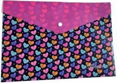 Teczka A4+ plastikowa z klipsem Serduszka