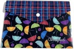 Teczka A5+ plastikowa z klipsem Parasolki