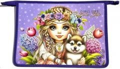 Teczka-torba A4+ zapinana na zamek Dziewczynka