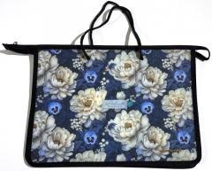 Teczka-torba A4+ zapinana na zamek z rączką Kwiaty