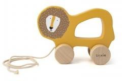 Drewniana zabawka do ciągnięcia Lew