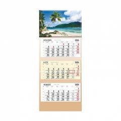 Kalendarz 2026 trójdzielny Plaża