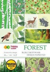 Blok z motywami Forest 80g/m2 A4 16 ark HAPPY COLO
