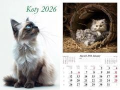 Kalendarz 2026 ścienny Koty