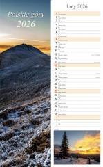 Kalendarz 2026 ścienny pasek Polskie góry