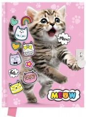 Pamiętnik z kłódką 80 kartek Meow