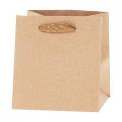 Torebka Lux kraft 14x13x13cm szerokie dno ROZETTE