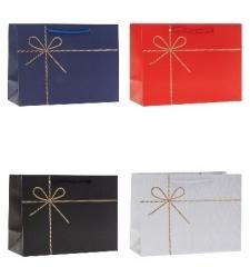 Torebka ozdobna 32x26x10cm hot-stamp mix ROZETTE