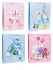 Torebka ozdobna 43x55x15cm szerokie dno mix