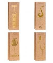 Torebka ozdobna na butelkę 12x35x9cm mix ROZETTE