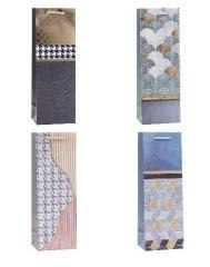 Torebka ozdobna na butelkę 12x35x9cm mix ROZETTE