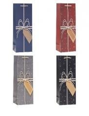 Torebka ozdobna na butelkę 12x35x9cm mix ROZETTE