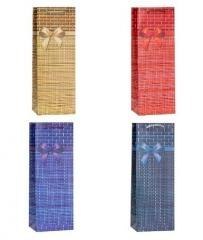 Torebka ozdobna na butelkę 12x35x9cm mix ROZETTE