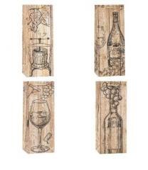 Torebka ozdobna na butelkę 12x36x9cm mix ROZETTE