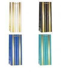 Torebka ozdobna na butelkę 12x36x9cm mix ROZETTE