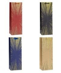 Torebka ozdobna na butelkę 12x36x9cm mix ROZETTE