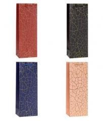 Torebka ozdobna na butelkę 12x36x9cm mix ROZETTE