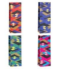 Torebka ozdobna na butelkę 12x36x9cm mix ROZETTE