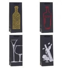 Torebka ozdobna na butelkę 12x36x9cm mix ROZETTE