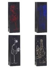 Torebka ozdobna na butelkę 12x36x9cm mix ROZETTE