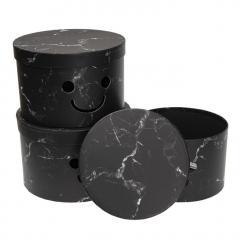 Pudełko Flower Box 3szt Smile czarny ROZETTE