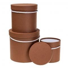 Pudełko Flower Box 3szt brązowy ROZETTE