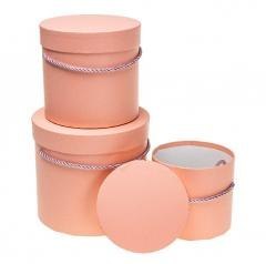 Pudełko Flower Box 3szt brzoskwiniowy ROZETTE