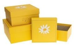 Pudełko kwadrat 3szt żółty ROZETTE