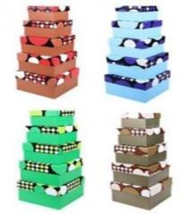 Pudełko kwadrat 5szt kropki mix ROZETTE