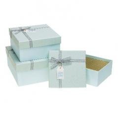 Pudełko kwadrat z kokardą 3szt ROZETTE